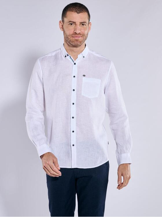 engbers Herren Langarm-Hemd aus Leinen Reinweiss 36647