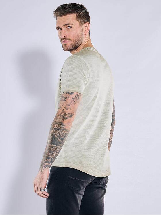 emilio adani Herren T-Shirt strukturiert Beige 38624