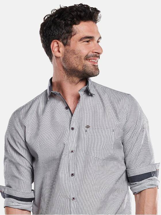 engbers Herren Langarm-Hemd gemustert Saphirblau 31685