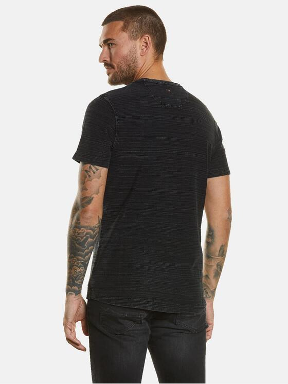 emilio adani Herren T-Shirt strukturiert Schwarz 34310