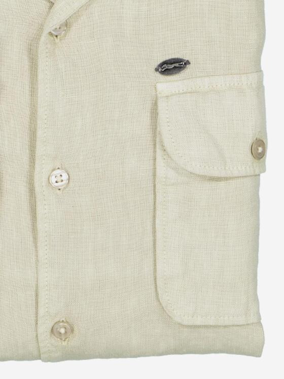 engbers Herren Langarm-Hemd aus Leinen Beige 37020