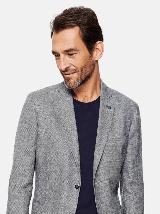 ENGBERS GERMANY Herren Sportives Sakko aus Leinenmix Silbergrau 29666