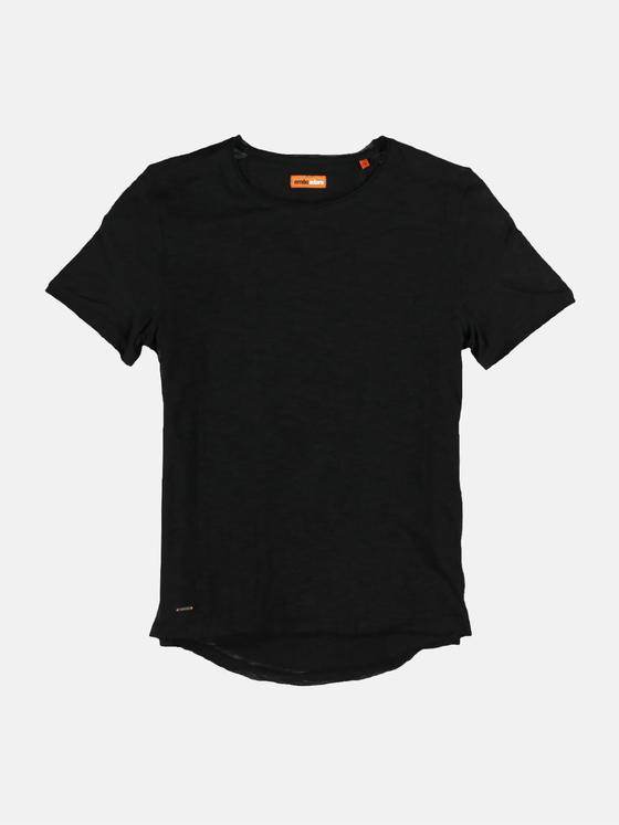 emilio adani Herren Rundhals T-Shirt Schwarz 23716