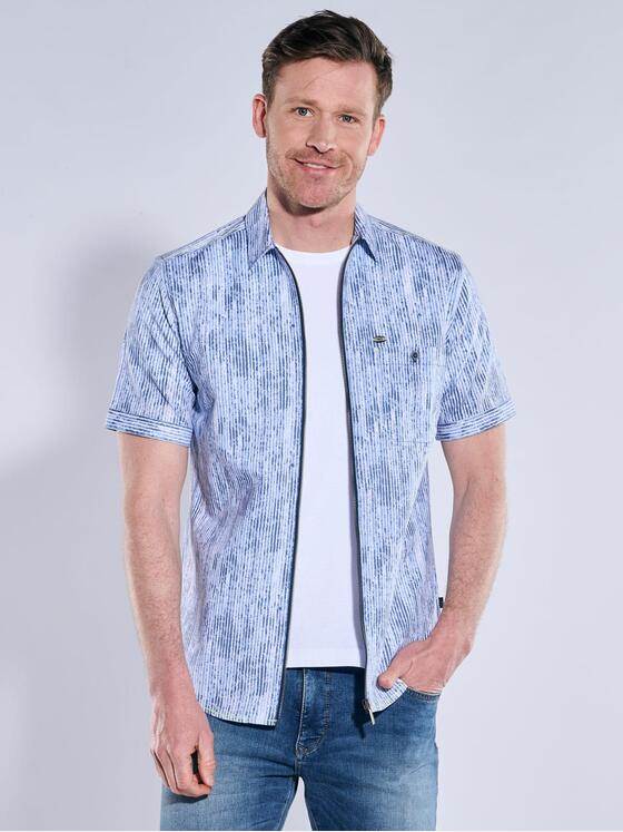 engbers Herren Kurzarm-Hemd gemustert Brilliantblau 39036