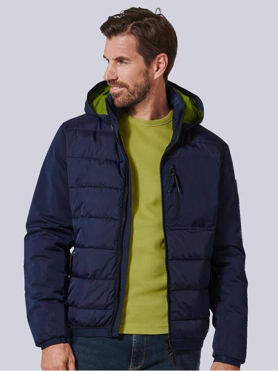 engbers Herren Steppjacke mit abnehmbarer Kapuze Blau 35424