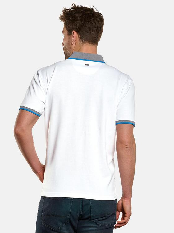 engbers Herren Polo-Shirt mit Kontrastdetails Weiß 33141