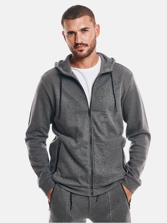 emilio adani Herren Sweatjacke Kapuze Grau 32459