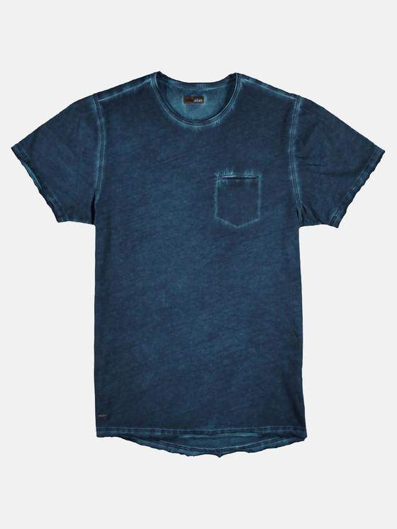 emilio adani Herren T-Shirt mit authentischem Farbeffekt Blau 29188