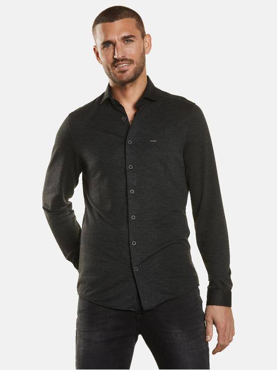 emilio adani Herren Langarm-Hemd strukturiert Grün 34424