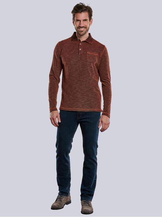 engbers Herren Langarm-Shirt Polokragen Orange 32440