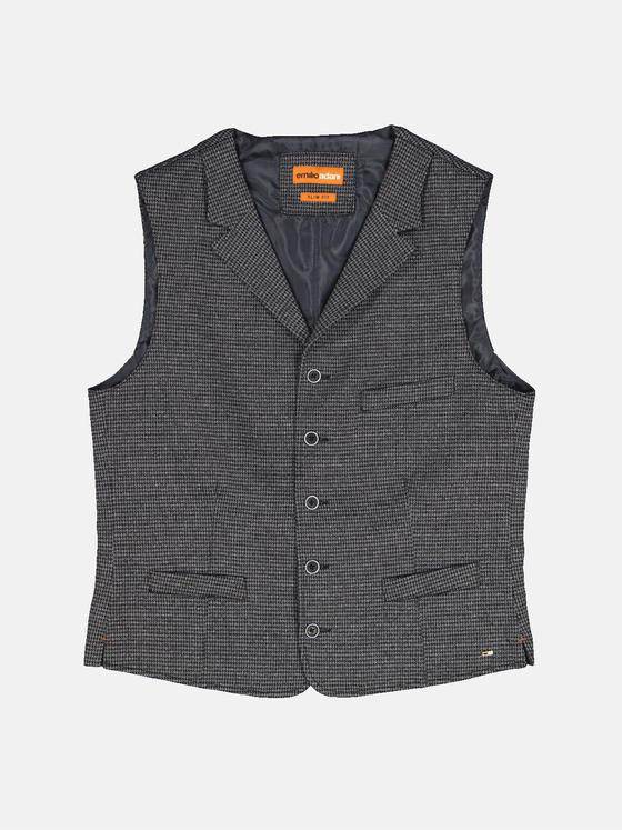 emilio adani Herren Sakko-Weste mit Zipper Grau 33313