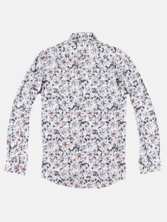 emilio adani Herren All Over Printhemd Grau 30325