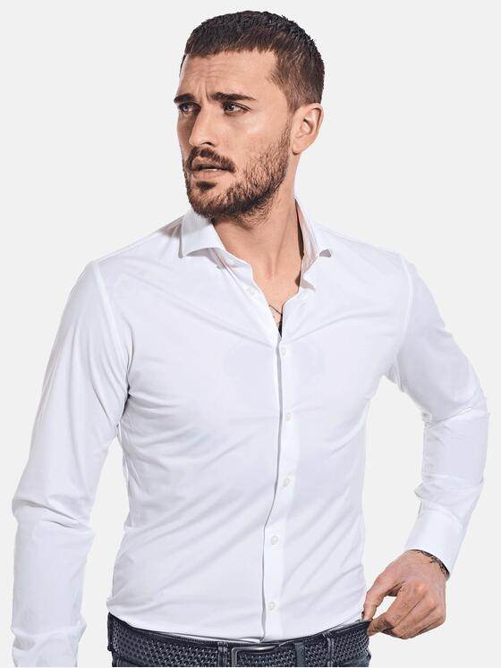 emilio adani Herren Langarm-Hemd "My Favorite" Reinweiss 33704