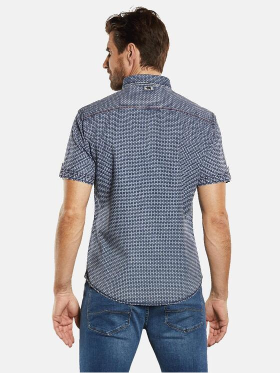 engbers Herren Kurzarm-Hemd gemustert Blau 34255