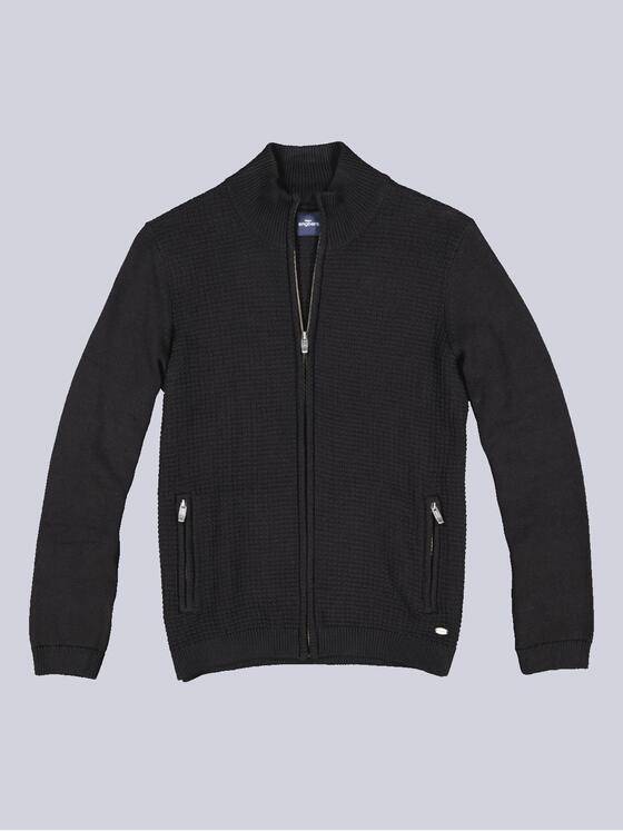 engbers Herren Strickjacke strukturiert Schwarz 33711