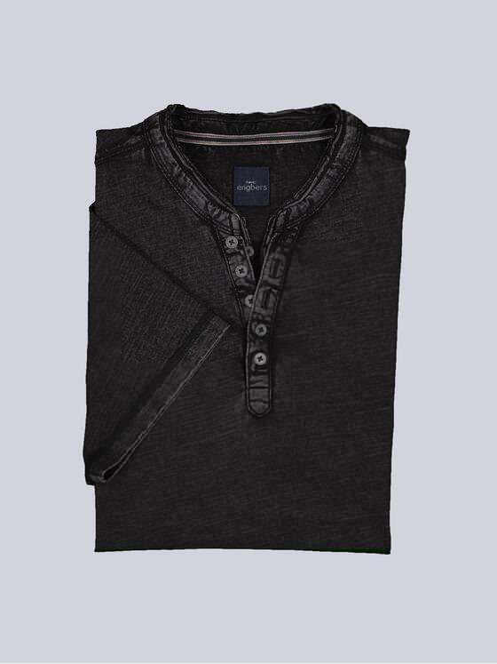 engbers Herren Henley-Shirt uni Schwarz 36155