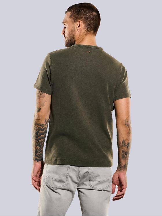 emilio adani Herren T-Shirt gemustert Grün 35353