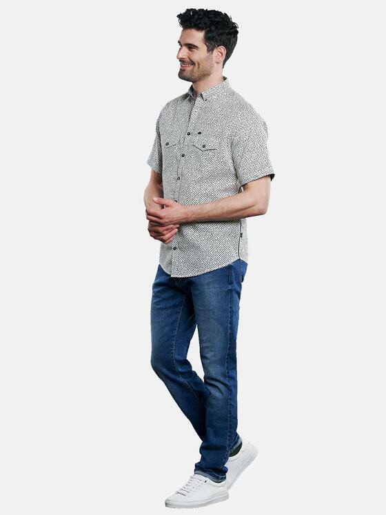 engbers Herren Stretch Hemd mit Kontrastdetails Kieselgrau 31262