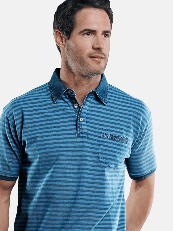 engbers Herren Poloshirt mit Jeanskragen Tuerkis 29213