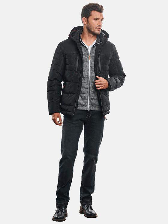 engbers Herren Jacke mit sportiver Golfballstruktur Schwarz 31020