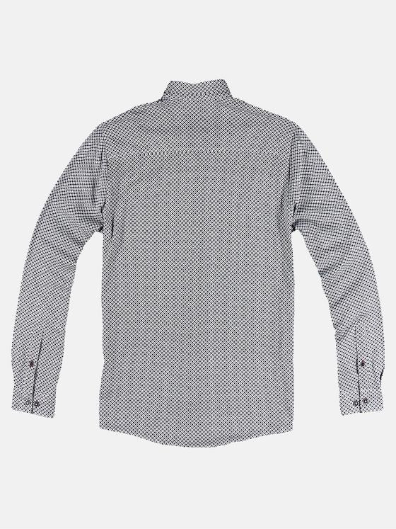 engbers Herren Langarm-Hemd mit All-Over-Print Saphirblau 31682
