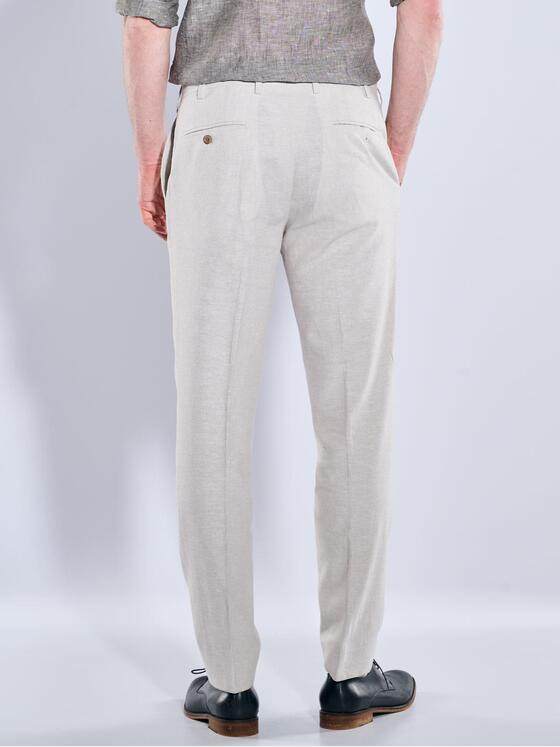 engbers Herren Anzug-Hose mit Leinenanteil Weiß 38421
