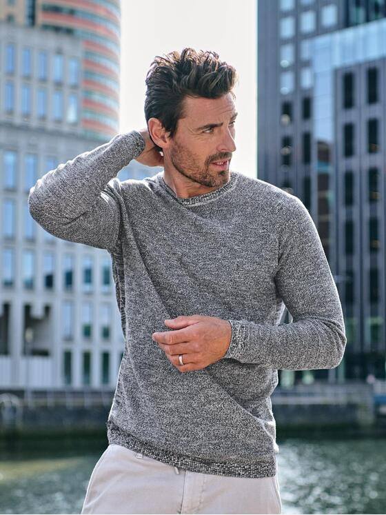 engbers Herren Pullover meliert Schwarz 39171