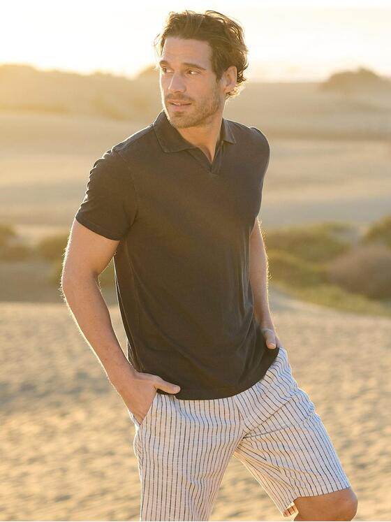 emilio adani Herren Polo-Shirt meliert Grau 38935