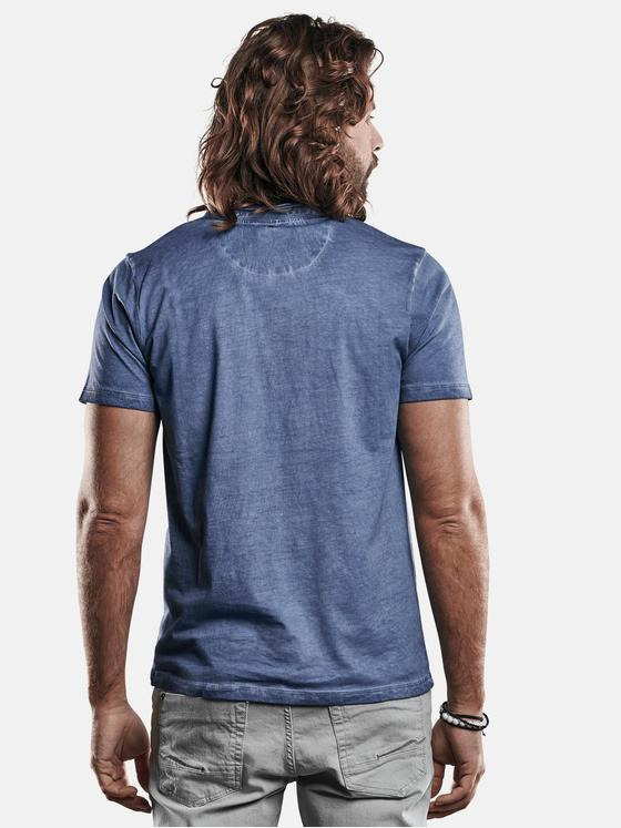 emilio adani Herren Henley T-Shirt Blau 29254