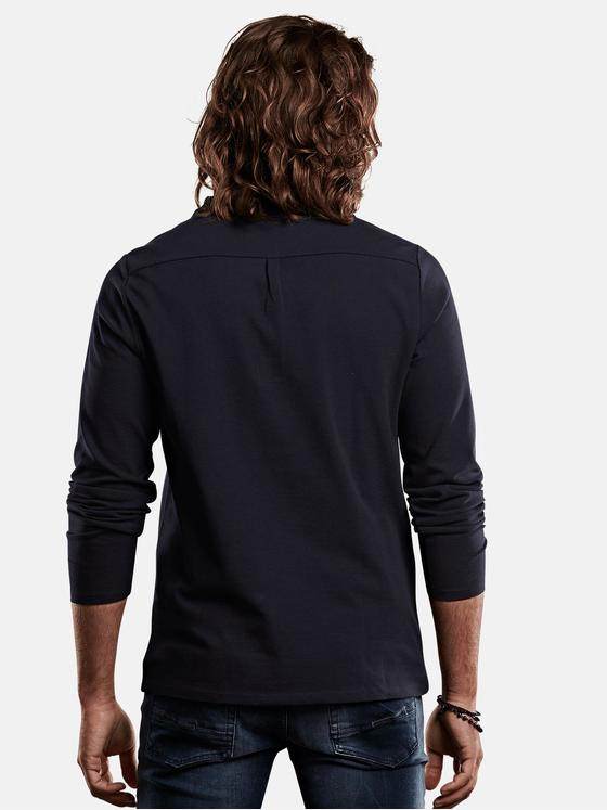 emilio adani Herren Langarm-Shirt im Layering-Look Blau 28871