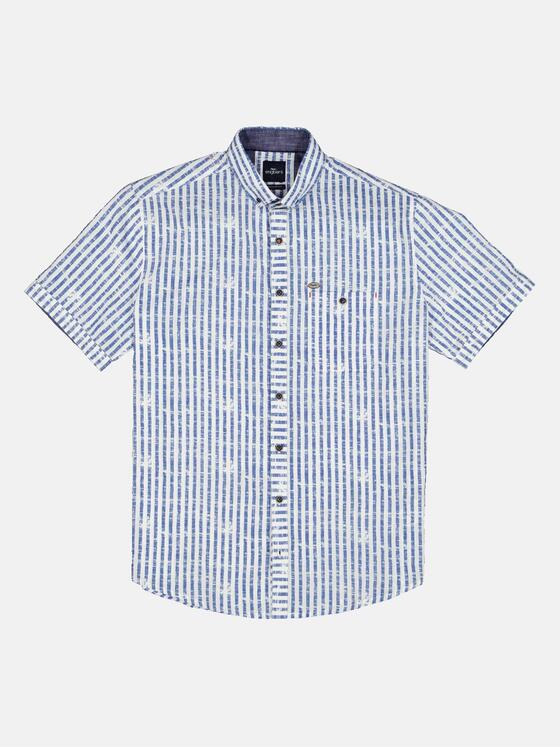 engbers Herren Kurzarm-Hemd gemustert Blau 35140