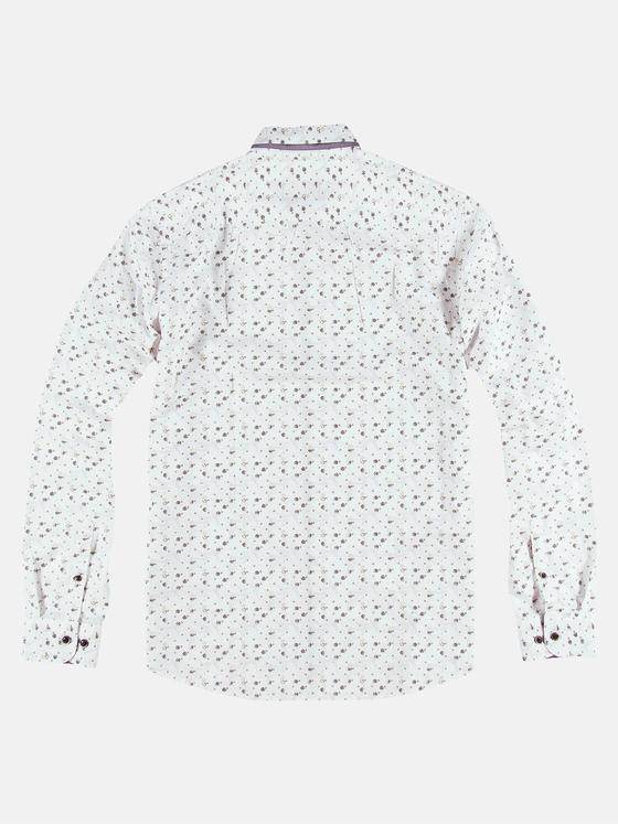 emilio adani Herren Langarmhemd mit außergewöhnlichem Druck Braunbeige 31324