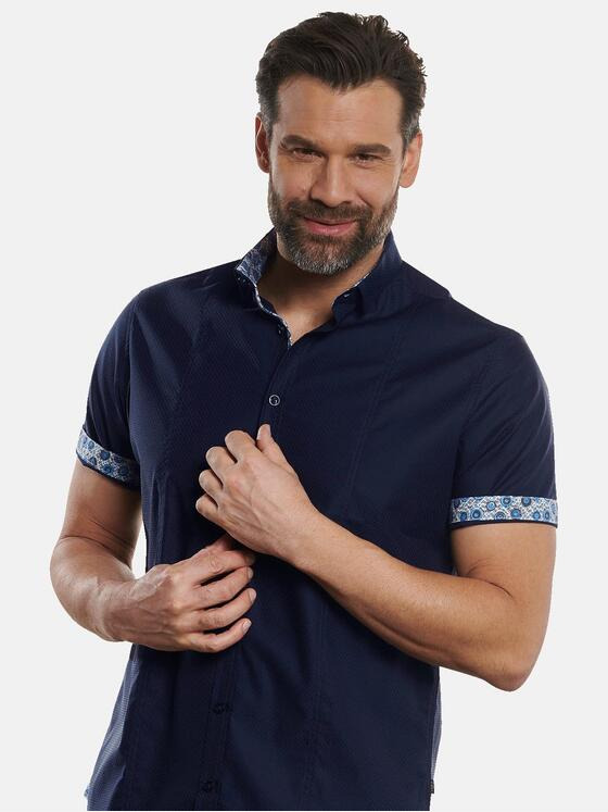 engbers Herren Kurzarm-Hemd "My Favorite" Blau 32812