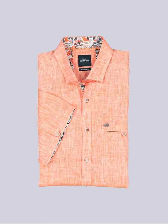engbers Herren Kurzarm-Hemd aus Leinen Orange 38360