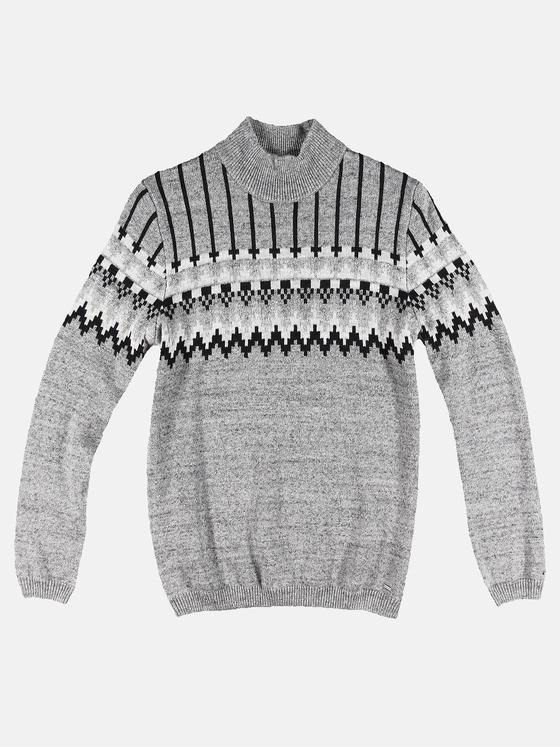 emilio adani Herren Gestrickter Norwegerpullover Grau 30849