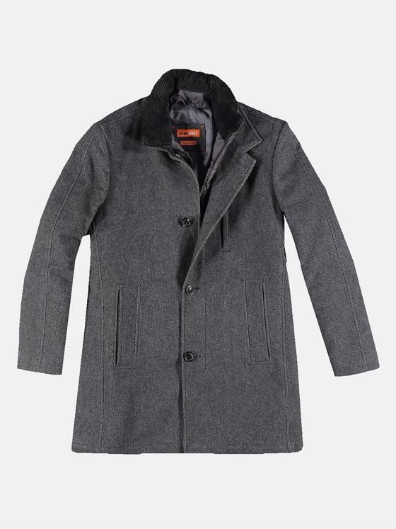 emilio adani Herren Stilvoller Wollmantel Grau 30225