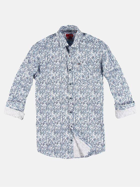 emilio adani Herren Streifendruck Hemd mit floralen Elementen Blau 30547