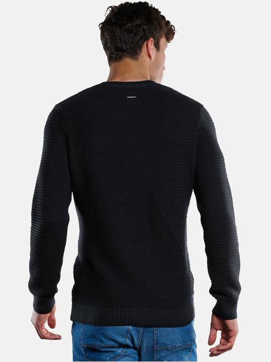 engbers Herren Pullover strukturiert Schwarz 33386