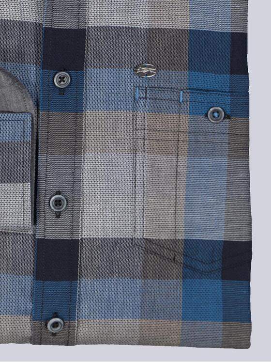 engbers Herren Langarm-Hemd kariert Tuerkis 36088