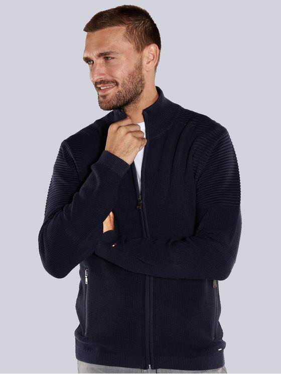 emilio adani Herren Cardigan strukturiert Blau 36068