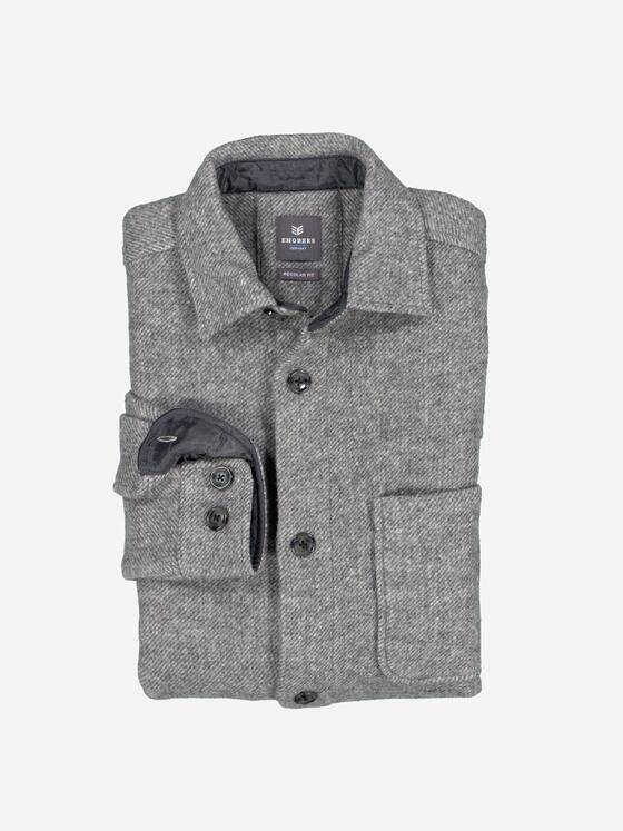ENGBERS GERMANY Herren Overshirt mit wertigem Schafswollanteil Anthrazit 37873