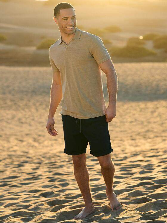 emilio adani Herren Polo-Shirt meliert Braun 38934