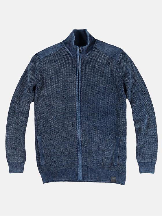 engbers Herren leicht moulinierte Strickjacke Blau 28921