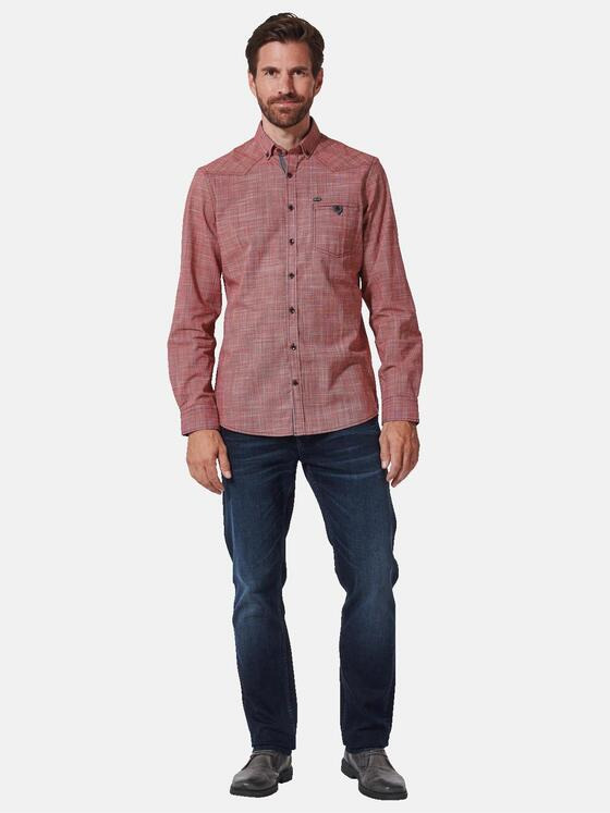 engbers Herren Langarm-Hemd uni Rot 35219