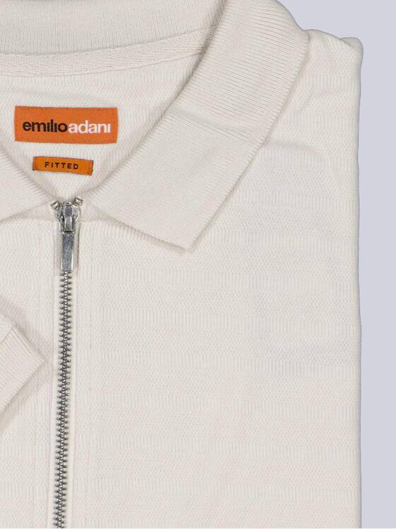 emilio adani Herren Modisches Poloshirt mit Zipper Beige 40520