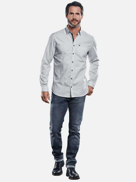 engbers Herren Hemd mit feiner Struktur Hellgrau 30878