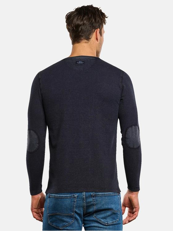 engbers Herren Langarm-Shirt strukturiert Saphirblau 33766