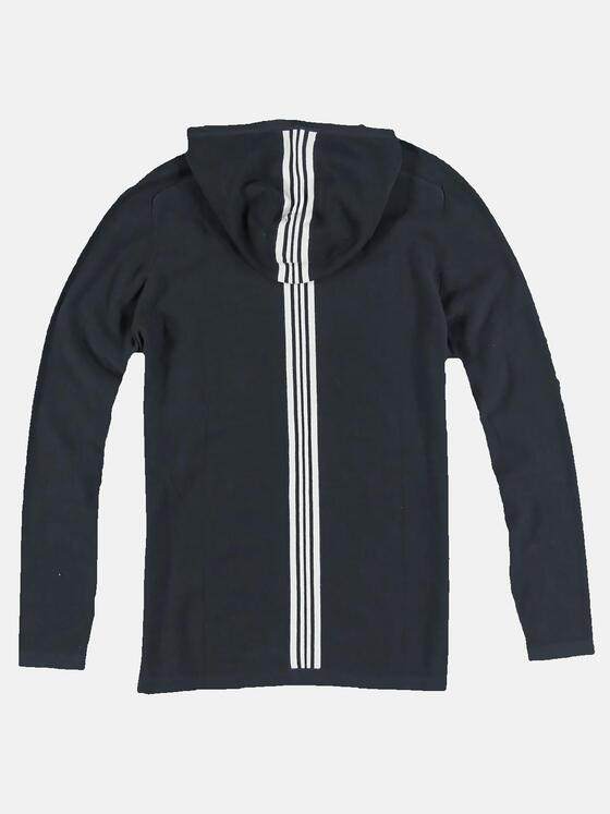 emilio adani Herren Sportiver Strickpullover mit Kapuze Schwarz 31230