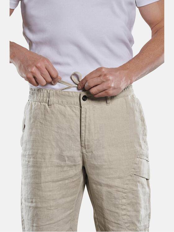 engbers Herren Cargo-Bermuda aus 100% Leinen Sand 29819