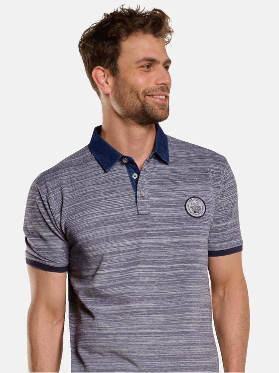 engbers Herren Polo-Shirt gestreift Blau 33075